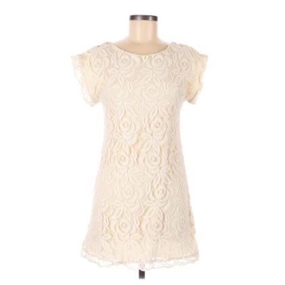 Nordstrom Cream Lace Shift Dress - Picture 1 of 9